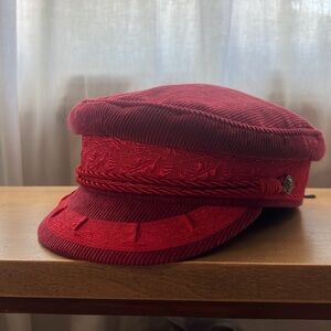 Brixton Burgundy/Red Velvet Conductor Cap